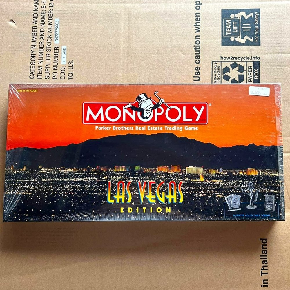 Vintage Monopoly Las Vegas Edition Board Game 1997 Hasbro USAopoly New Sealed